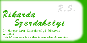 rikarda szerdahelyi business card